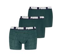 Boxershorts PUMA "PUMA MEN LOGO PRINT BOXERS 3P ECOM", Herren, Gr. L, grün, navy, Obermaterial: 95% Baumwolle, 5% Elasthan, Unterhosen (72252150-L) grün, navy