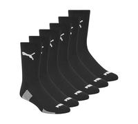PUMA Men's 6 Pack Crew Socks, black/white, 10-13