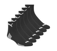 PUMA Men's 6 Pack Extended Size Quarter Crew Socks, Black/White, 13-15