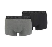 PUMA Mens Basic Men's (2 Pack) Trunks, Dark Grey Melange/Black, L
