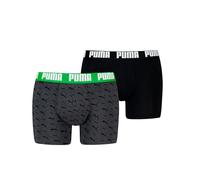 Puma Men's Boxer Briefs, Grey Melange/Green, L