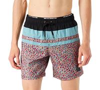 PUMA Mens Heritage Stripe Mid Shorts Boardshorts, pink Combo, X-Small