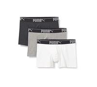 PUMA Mens Lifestyle Sueded Cotton Men's Boxers (3 Pack) Boxer Shorts, White/Grey/Black, S (3er Pack)