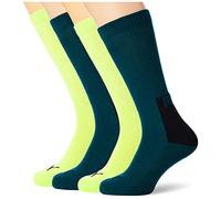 PUMA Men's Men Logo Block Crew Sock 4P, Varsity Green/Lime Combo, 39/42