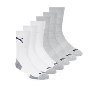 PUMA mens Men s 6 Pack Crew Socks, White, 10 13 US