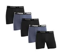 Puma Men's Microfiber Boxer Brief, 5-pack (Large, Black and Gray)