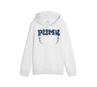 Hoodie PUMA "MID 90s Hoodie Jungen", Kinder, Gr. 140, weiß glow heather, Obermaterial: 68% Baumwolle, 32% Polyester. Kapuzenfutter: 100% Baumwolle. Rippe: 3% Elasthan, 97% Baumwolle, normal, Sweatshir