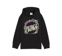 Hoodie PUMA "MID 90s Relaxed Graphic Hoodie Mädchen", Kinder, Gr. 128, schwarz, Obermaterial: 32% Polyester, 68% Baumwolle. Kapuzenfutter: 100% Baumwolle. Rippe: 3% Elasthan, 97% Baumwolle, relaxed fi