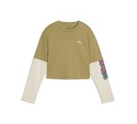 PUMA MID 90s Relaxed LayeRot Cropped Langarmshirt Teenager, Accessoires, Braun, 11-12Y