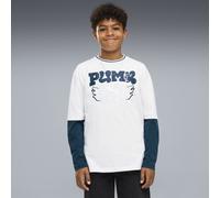 MID90s Relaxed Layered Longsleeve Tee B WHITE GLOW HEATHER 128 WHITE GLOW HEATHER