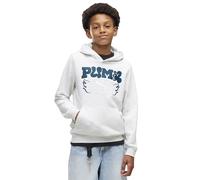 Hoodie PUMA "MID 90s Hoodie Jungen", Kinder, Gr. 164, weiß glow heather, Obermaterial: 68% Baumwolle, 32% Polyester. Kapuzenfutter: 100% Baumwolle. Rippe: 3% Elasthan, 97% Baumwolle, normal, Sweatshir