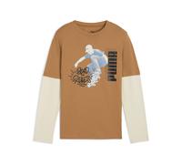 PUMA MID90s LayeRot Langarmshirt Teenager, Accessoires, Braun, 9-10Y Brown