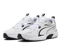Sneaker PUMA "Milenio Tech Sneakers Erwachsene", Damen, Gr. 39, schwarz-weiß (weiß schwarz silber metallic), Obermaterial: Textil, Synthetik; Futter: Textil; Innensohle: Textil; Laufsohle: Gummi, Schu