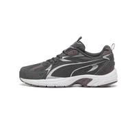 Sneaker PUMA "Milenio Tech Sneakers Erwachsene", Damen, Gr. 43, silber (dusky gray silber raisin metallic lila), Obermaterial: Textil, Kuhleder, Synthetik; Futter: Textil; Innensohle: Textil; Laufsohl