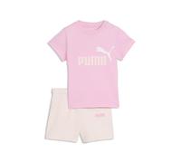 Trainingsanzug PUMA "MINICATS ESS TEE AND SHORTS SET INF", Jungen, Gr. 98, pink shimmer, Jersey, Obermaterial: 100% Baumwolle, bedruckt, regular fit, Sportanzüge Trainingsanzug, zweiteiliges Set, für