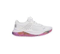 PUMA Pacer Future Bleached Jr Girls' Youth Running 5 M US Big Kid White-Silver-Magenta