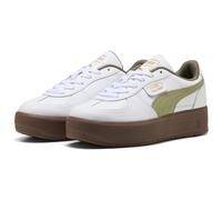 PUMA Palermo Elevata Leder Plateau Sneaker Damen 05 - PUMA white/lux army 37