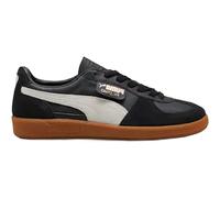 PUMA Palermo Sneaker mit Overlays aus Veloursleder Echtleder-Schuhe mit seitlichem Palermo-Label Schnür-Schuhe 396464 03 Schwarz/Grau/Weiß 39
