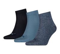 PUMA Unisex Quarter Plain 3er Pack Socken F460 blau 35/38