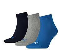Puma Unisex Quarter Plain 3P, Socken 3 Paar blue / grey melange blue / grey melange 35-38