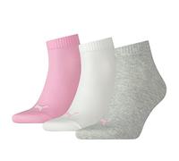 PUMA Plain 3P Quarter Socke, Rosa (Prism Pink), 35-38