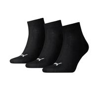 PUMA Unisex Quarter-Socken einfarbig Schwarz Gr. 47-49 3er-Pack