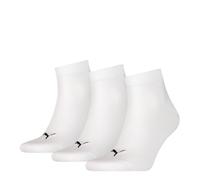 PUMA Plain Quarter Socke, Weiß (White), 47-49, 3 Paar