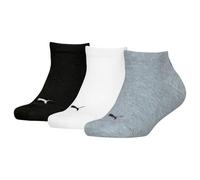 PUMA Kinder Sneakersocken, 3er Pack - Plain Sneaker 3P, Logo, einfarbig Schwarz/Weiß/Grau 31-34