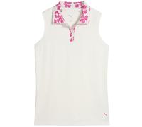 Puma Polo Modalon Floral Rib, ärmellos, weiss/pink weiß
