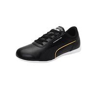 PUMA Porsche Legacy Neo Cat Herren-Sportsneaker Design inspiriert von Motorsportschuhen aus Kunstleder mit abgerundetem Absatz und Gummisohle für einfacheres Fahren Schwarz und Zitrone 44.5