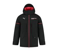PUMA Porsche Motorsport Herren Team Winterjacke - Schwarz | Beidseitiger Frontreißverschluss mit kontrastfarbenen Zähnen, Gepolstertem Körper, Kapuze, Ärmeln