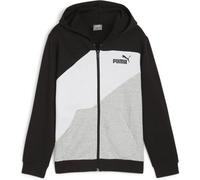 Kapuzensweatshirt PUMA "POWER COLORBLOCK FULL-ZIP HOODIE TR B" Gr. 140, schwarz (puma black) Kinder Sweatshirts (83358635-140) puma black