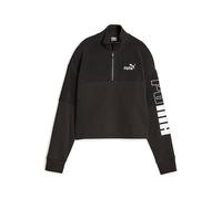 PUMA Damen Power Colorblock High Neck Crew Winterized Schweiß, Schwarz, S