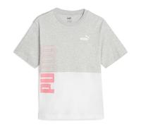 PUMA Damen Power Colorblock Tee Shirt, Grau-Light Gray Heather, S