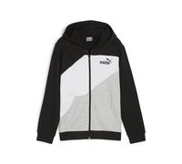 PUMA Power Colorblock TR B Kapuzenpullover, Reißverschluss, Unisex, Puma - Schwarz, 128 cm