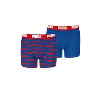 PUMA "PUMA BOYS EVERYDAY LOGO PRINT BOXERS 2P" Packung, mit breitem Logobund (45970460-158) rot, blau