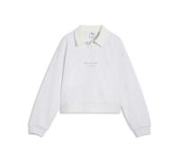 Sweatshirt PUMA "PUMA Class Relaxed Cropped Fleece Sweatshirt Mädchen", Kinder, Gr. 164, weiß (weiß glow heather), Obermaterial: 68% Baumwolle, 32% Polyester. Ärmelbund: 3% Elasthan, 97% Baumwolle. Kr