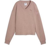 PUMA Damen Sweatshirt Essentials Elevated mit V-Ausschnitt Beige M