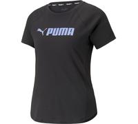 PUMA Fit Logo Tee Damen Tee, Black Elektro Purple, S