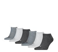PUMA Unisex Sneakersocken, 6er Pack - Sneaker Plain ECOM 6P, Logo, einfarbig Grau 35-38