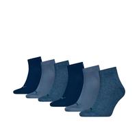 PUMA Unisex Quarter Socken, 6er Pack - Quarter Plain ECOM 6P, Logo, uni Denim Blau 39-42