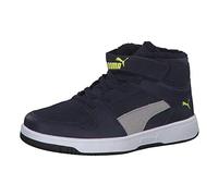 Puma Puma Rebound Layup Fur SD V PS Sneaker Unisex-Kinder, Blau (Peacoat-High Rise-Nrgy Yellow-Puma White 03), 30 EU