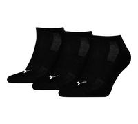 Sneakersocken PUMA "PUMA UNISEX CUSHIONED SNEAKER 3P", Damen, Gr. 39-42, schwarz (3x schwarz), Baumwollmischung, bedruckt, unifarben, elastisch, Socken Sneakersocken, mit Frottee (16900920-39) 3x schw