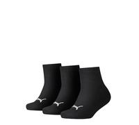 Puma Kinder Quarter-Socken 3er-Pack mit Aucun Schwarz Größe 23-26