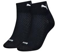 Kurzsocken PUMA "PUMA WOMEN QUARTER 2P", Damen, Gr. 39-42, schwarz, Obermaterial: 65% Baumwolle, 22% Polyester, 10% Polyamid, 3% Elasthan, Socken, atmungsaktives Mesh zur Belüftung, um kühl und trocke