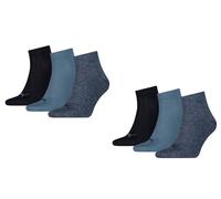 Puma Unisex Quarter-Socken, 6er Pack - Sneaker, ECOM, Logo, uni, blau, 43-46 Blau
