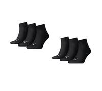 PUMA Unisex Quarter Socken, 6er Pack - Quarter Plain ECOM 6P, Logo, uni Schwarz 39-42
