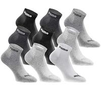 PUMA Quartersocken 18 Paar Pack Damen Herren Black White Grey 39 42
