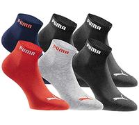 PUMA Quartersocken 18 Paar Pack Statement Edition - Damen und Herren - Black Blue Red Pack - Gr. 35-38