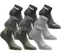 PUMA Quartersocken 18 Paar Pack Statement Edition - Damen und Herren - Black Green Pack - Gr. 47-49